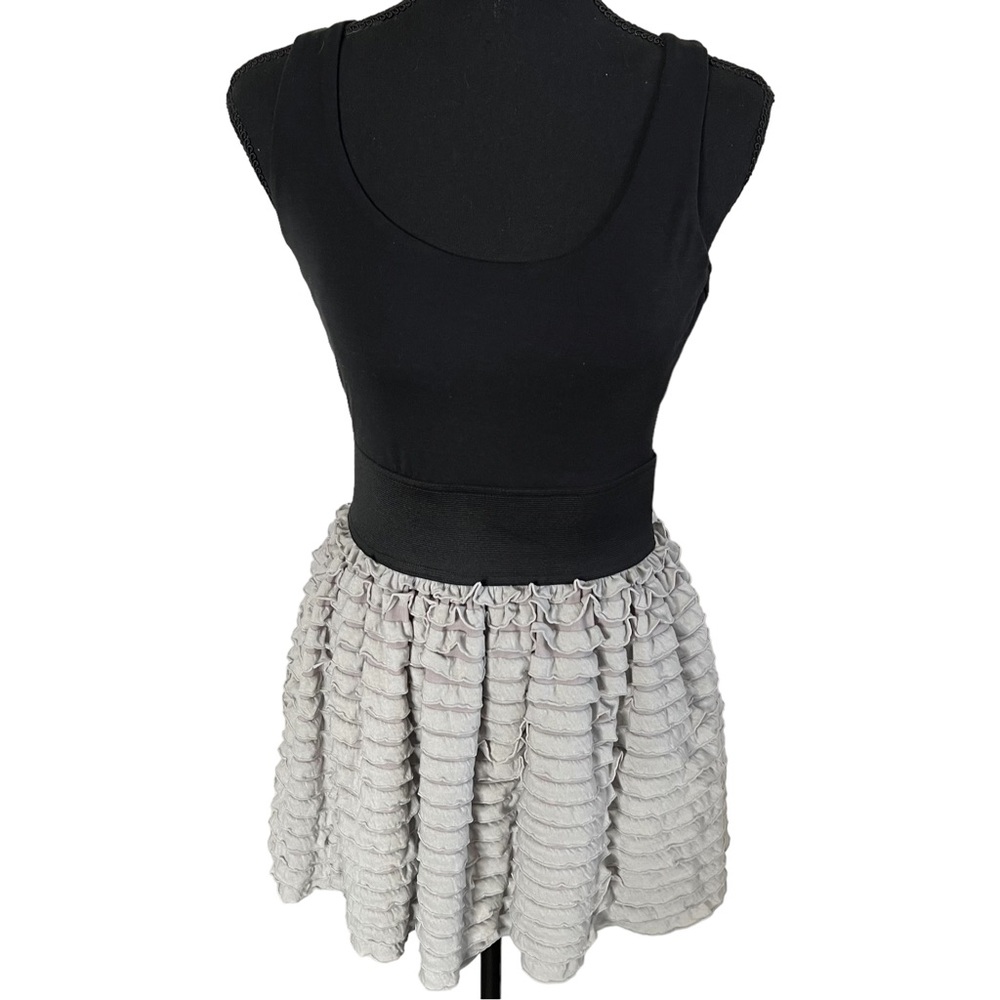 Miley Cyrus x Max Azria Platinum Grey Black Combo Party Chiffon Dress Medium NWT